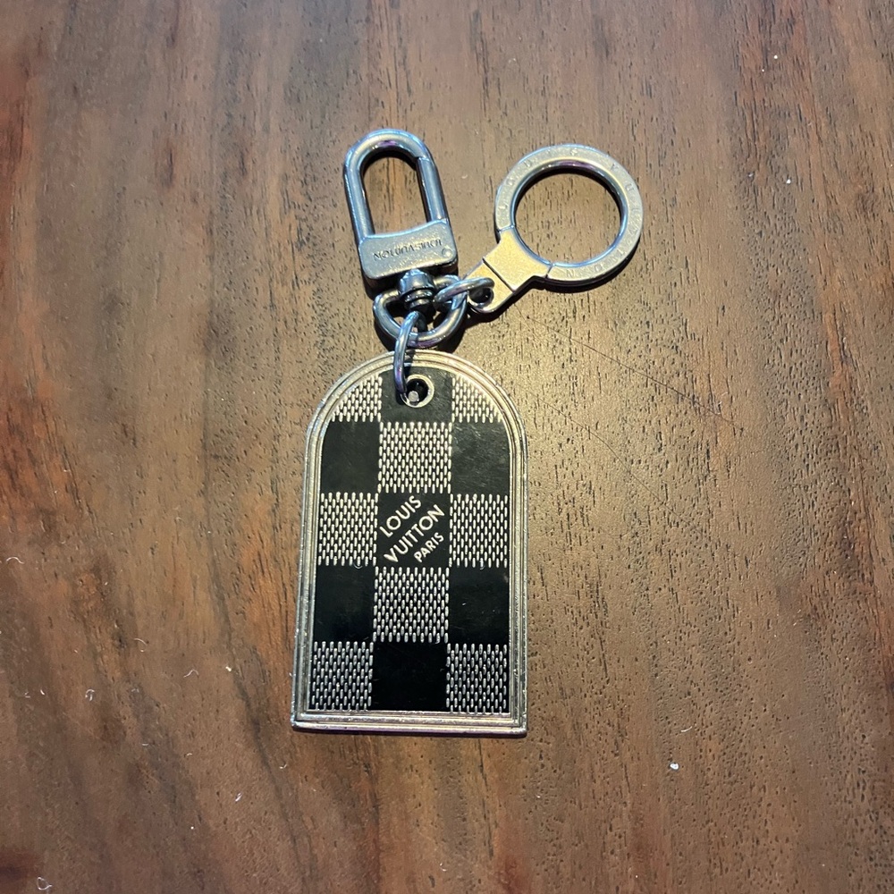 Louis Vuitton Checkered Black and Gray Key Holder or purse charm